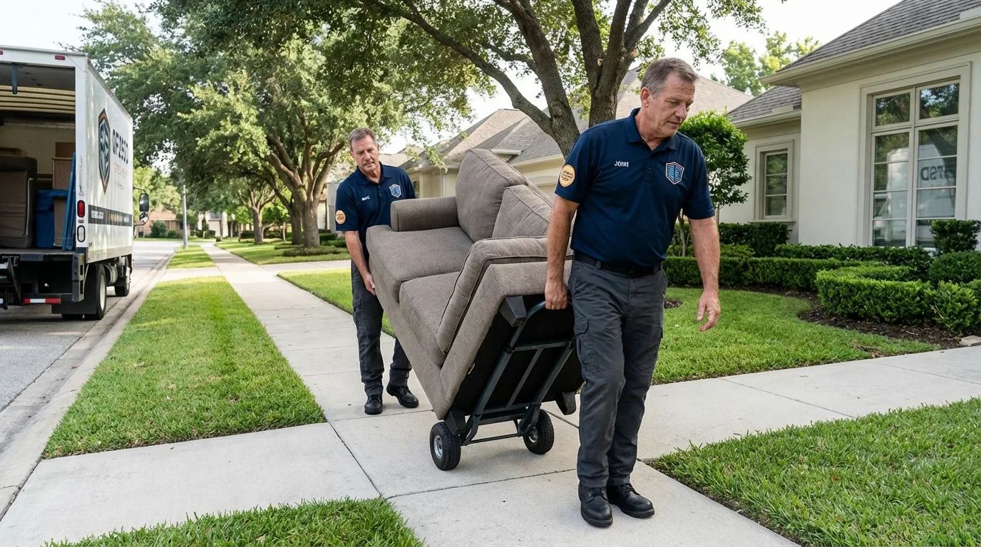 Local residential moving crew loading furniture in Kenvil, NJ